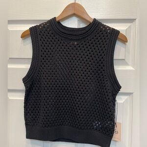 Sincerely Jules Sleeveless Crochet Mesh Top. Women. Size L